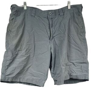 Men's Columbia Washed Out Shorts Grey Ash 38 Cotton Poplin Chino Modern Outdoor